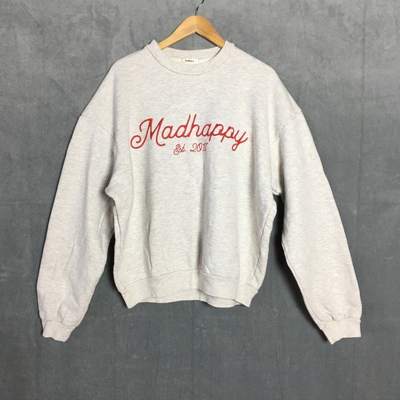 Madhappy Other - Madhappy Est 2017 Size M Peace Sign Graphic Crewneck Sweatshirt Grey Embroidery